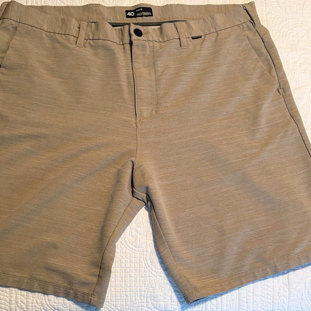 Hurley Men's Light Brown Flat Front Shorts